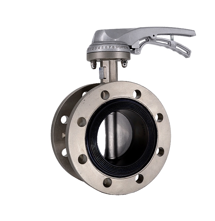 不銹鋼法蘭式手柄蝶閥