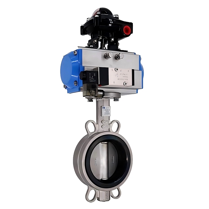 有靠背—不銹鋼對夾式氣動蝶閥