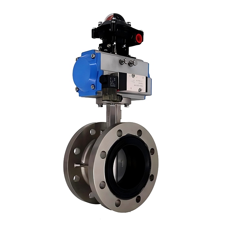 不銹鋼法蘭式氣動蝶閥