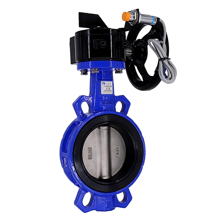 有靠背對夾式發(fā)訊蝸輪蝶閥