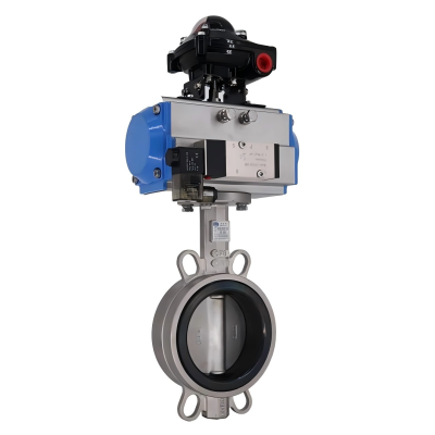 有靠背—不銹鋼對夾式氣動蝶閥