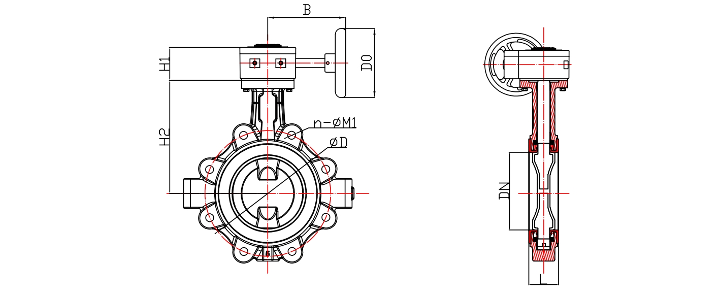全襯不銹鋼單夾式渦輪蝶閥