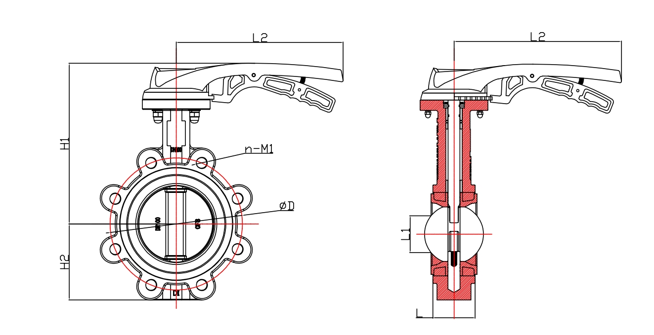 有靠背—不銹鋼單夾式手柄蝶閥