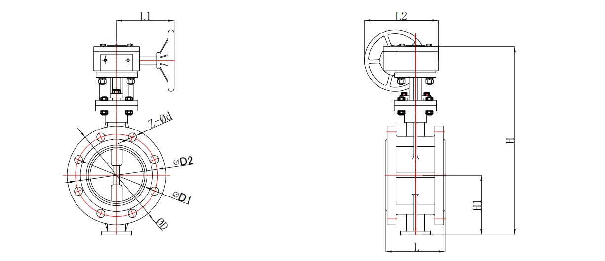 硬密封法蘭式蝸輪蝶閥