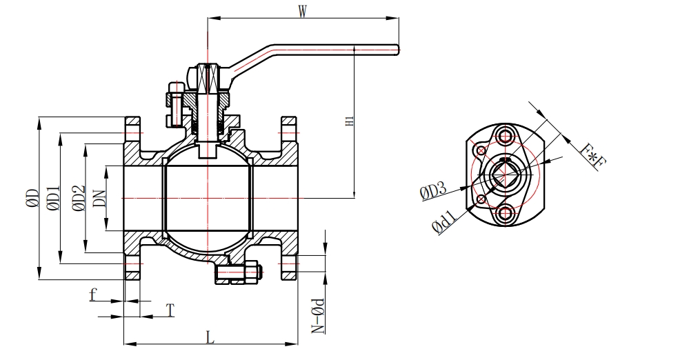 法蘭式手柄球閥 法蘭式手柄球閥