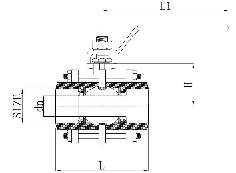 三片式手柄球閥