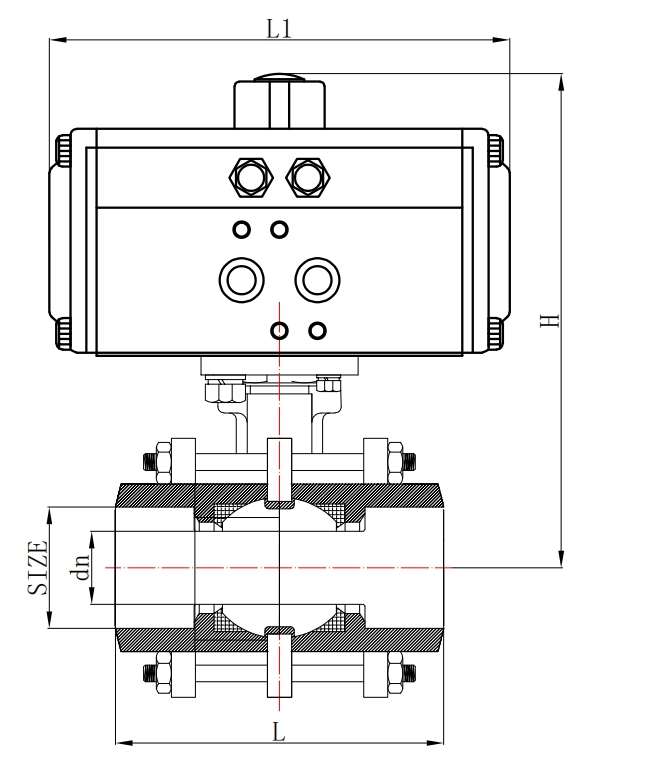 三片式氣動球閥 三片式氣動球閥